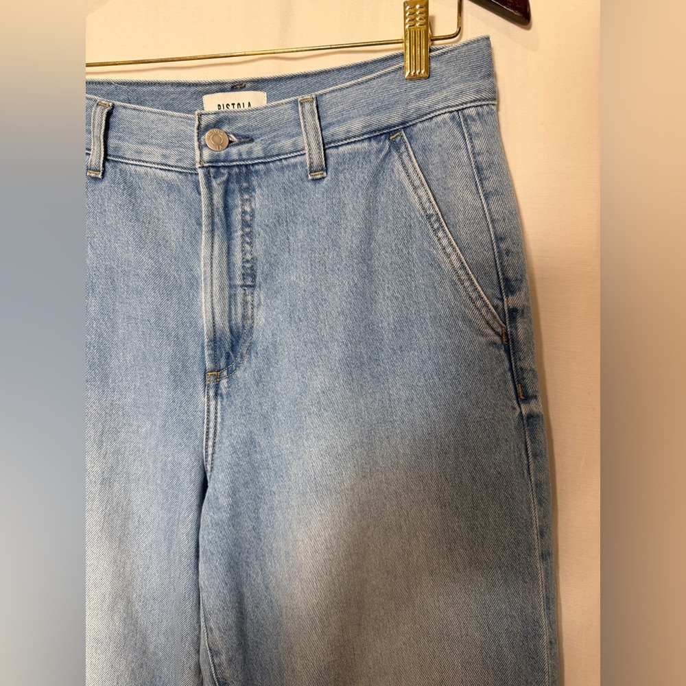 Pistola “Dalia” High Rise Wide Leg Light Blue Denim Jeans - Fly Front - Sz 28 - Picture 6 of 16
